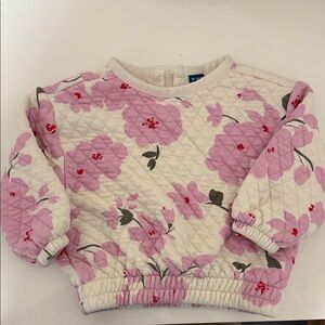 Old Navy Pink Floral Quilted Sweatshirt in size 18 months